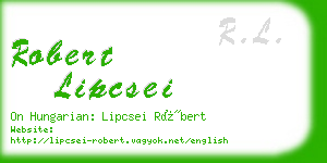 robert lipcsei business card